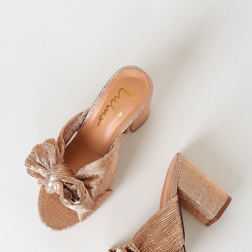 Lulu’s Dorothea Rose Gold Knotted High Heel Sandals (6)